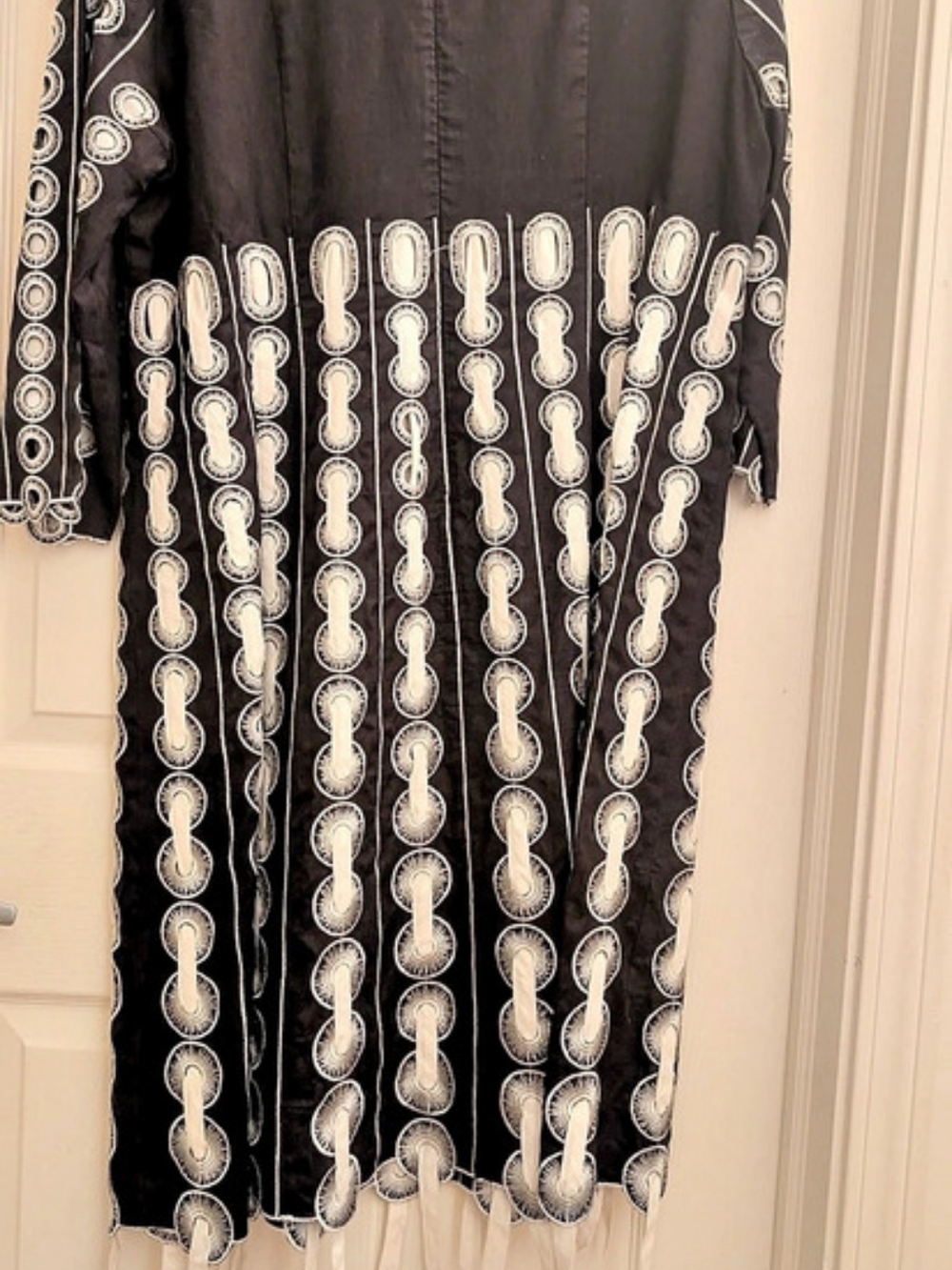J.Song Maxi Dress With White Belt in Black & White Size Large